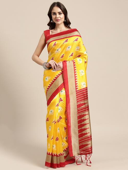ikat maheshwari saree with tassels with blouse - 15402241 - Very Small Image - 1