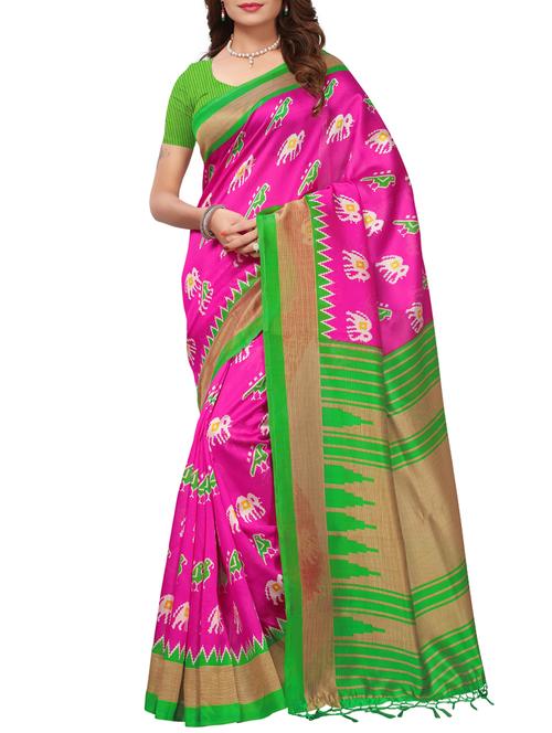 ikat maheshwari saree with tassels with blouse - 15402243 - Very Small Image - 1