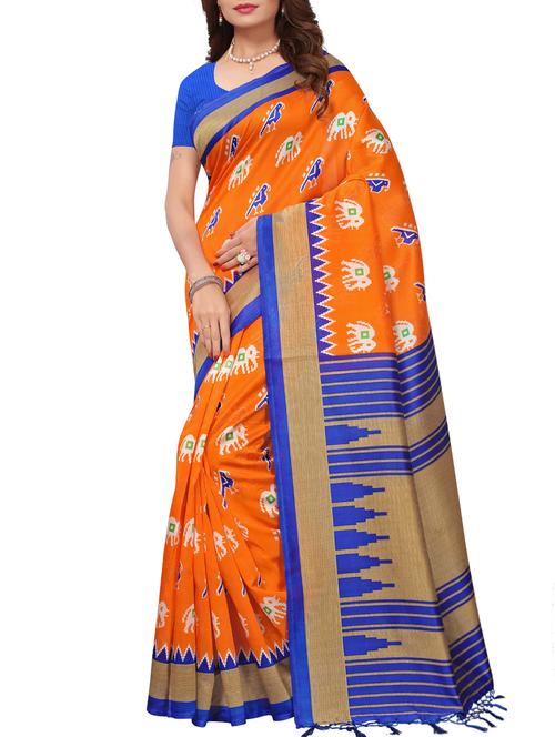 ikat maheshwari saree with tassels with blouse - 15402244 - Very Small Image - 1
