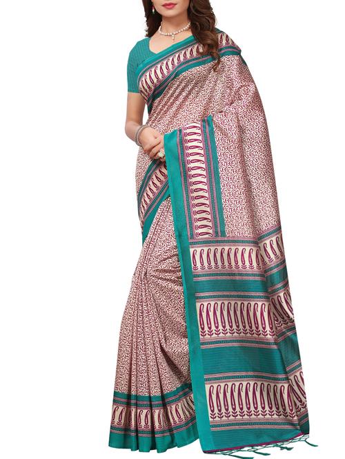 paisley printed maheshwari saree with tassels with blouse - 15402247 - Very Small Image - 1