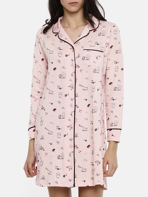 quirky button down sleepshirt - 15402311 - Very Small Image - 1