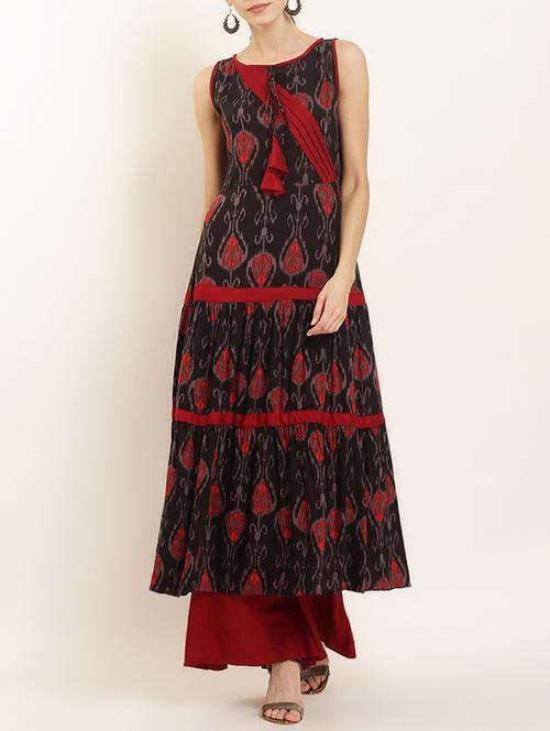 tiered printed kurta - 15402313 - Very Small Image - 1