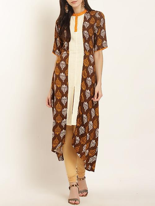 asymmetric printed kurta - 15402330 - Very Small Image - 1