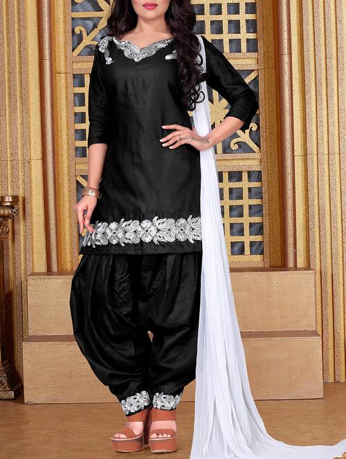 embroidered unstitched salwar suit - 15405879 - Very Small Image - 1