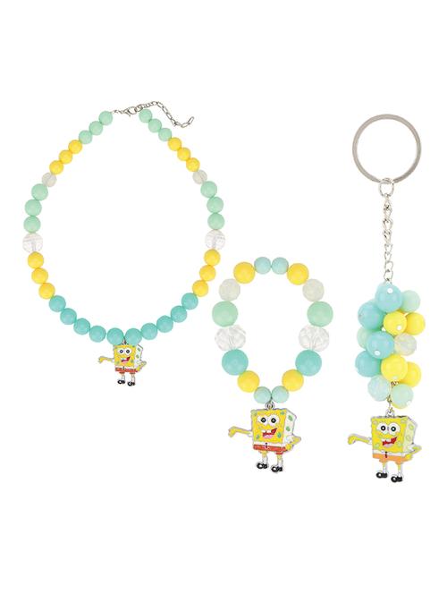 green plastic necklace set jewellery - 15405922 - Very Small Image - 1