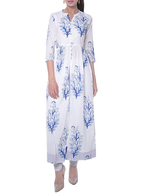 flared slit printed kurta - 15406044 - Very Small Image - 1