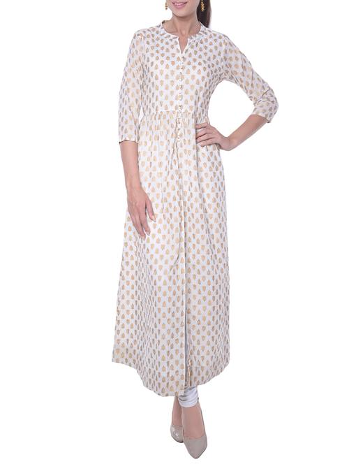 flared slit printed kurta - 15406045 - Very Small Image - 1