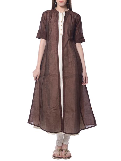 brown layered kurta - 15406053 - Very Small Image - 1