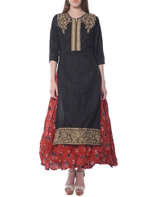 layered embroidered kurta - 15406054 - Very Small Image - 1
