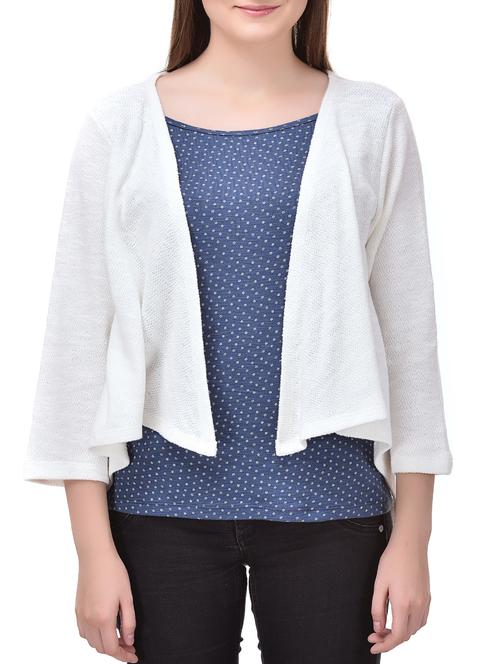 asymmetric knitted shrug - 15406068 - Very Small Image - 1