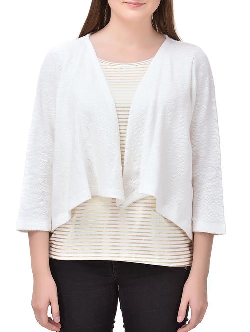 smocking detail asymmetric hem shrug - 15406069 - Very Small Image - 1