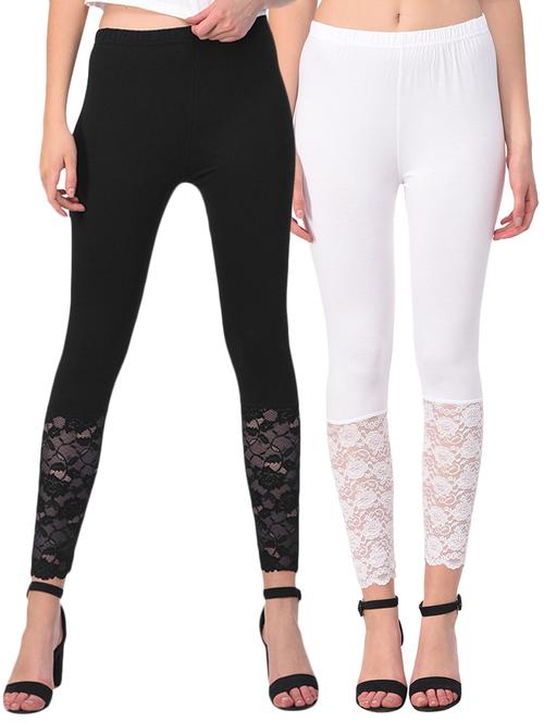 set of 2 lace detail leggings - 15406267 - Very Small Image - 1