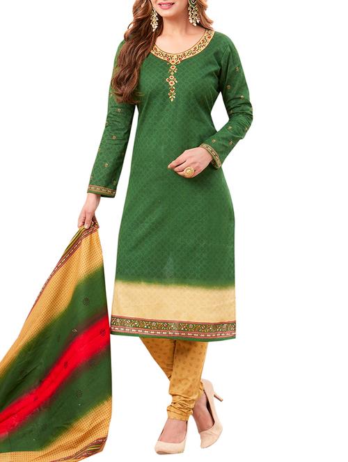 embroidered unstitched churidaar suit - 15410179 - Very Small Image - 1