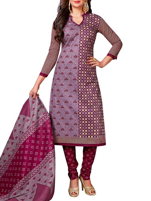 printed unstitched suit - 15410190 - Very Small Image - 1