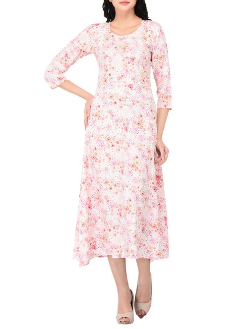 floral a-line midi dress - 15412861 - Very Small Image - 1