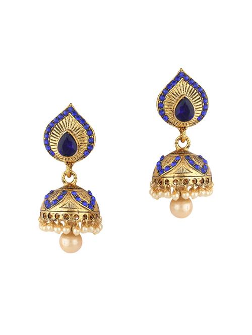gold zinc jhumka - 15413182 - Very Small Image - 1