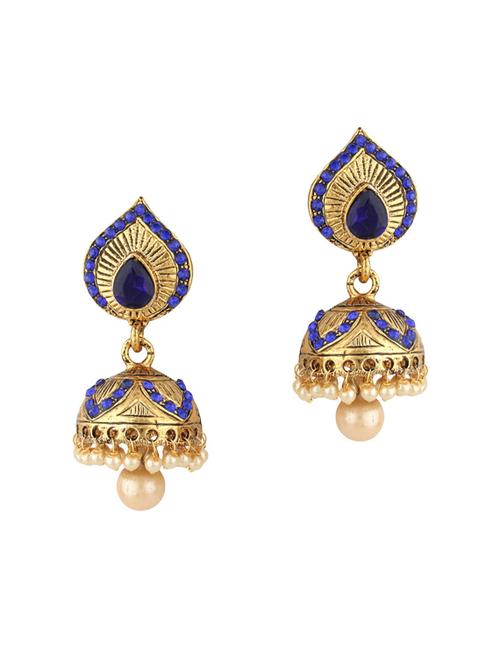 gold zinc jhumka - 15413187 - Very Small Image - 1