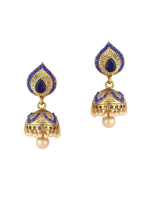 gold zinc jhumka - 15413193 - Very Small Image - 1