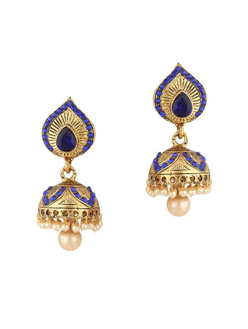 gold zinc jhumka - 15413194 - Very Small Image - 1