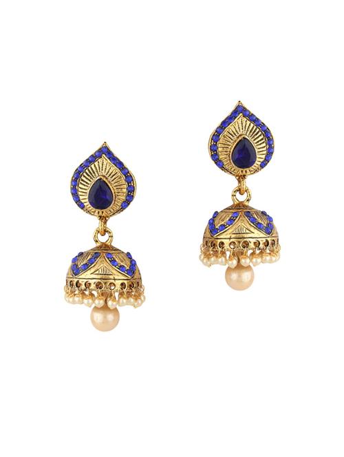gold zinc jhumka - 15413195 - Very Small Image - 1