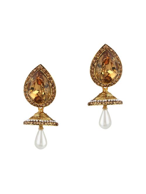 gold zinc jhumka - 15413216 - Very Small Image - 1