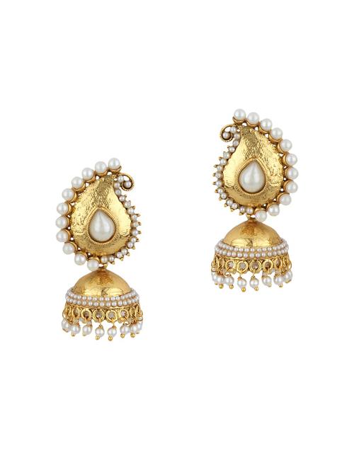 gold zinc jhumka - 15413230 - Very Small Image - 1