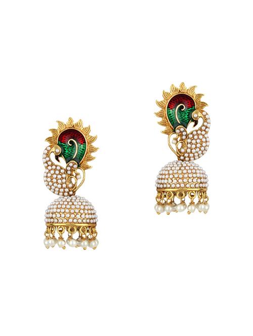 gold tone jhumka - 15413253 - Very Small Image - 1