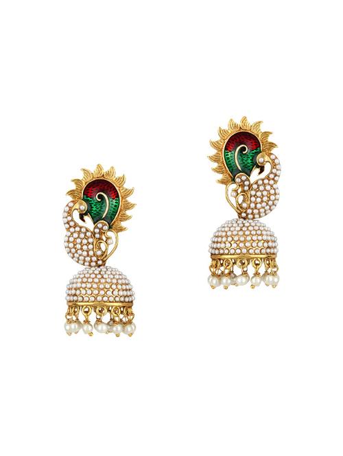 gold tone jhumka - 15413259 - Very Small Image - 1