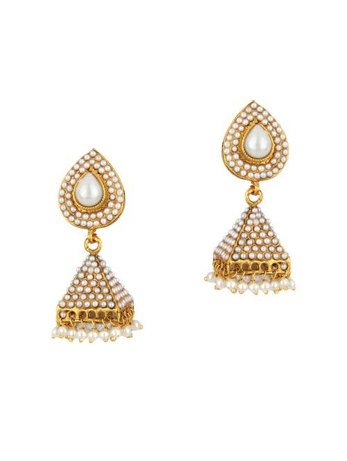 gold tone jhumka - 15413261 - Very Small Image - 1