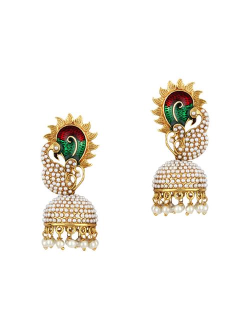 gold tone jhumka - 15413262 - Very Small Image - 1