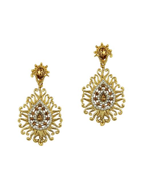 gold tone stone earrings - 15413279 - Very Small Image - 1