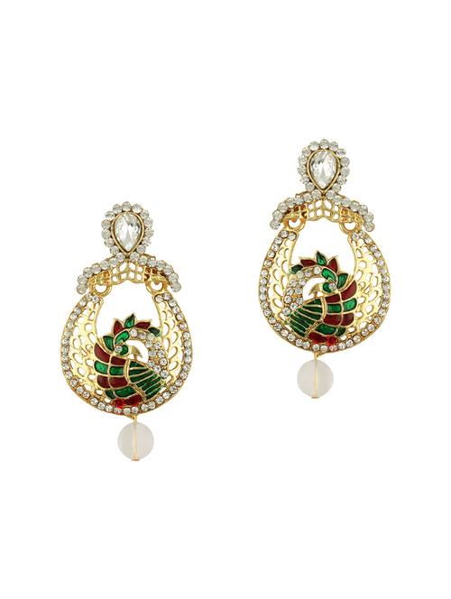 gold tone meenakari earrings - 15413293 - Very Small Image - 1