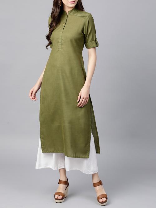 solid straight kurta - 15413440 - Very Small Image - 1