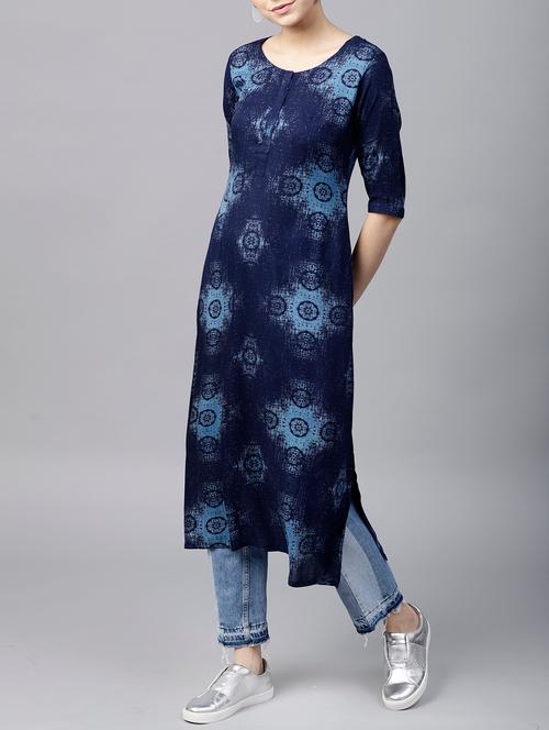 straight printed kurta - 15413441 - Very Small Image - 1