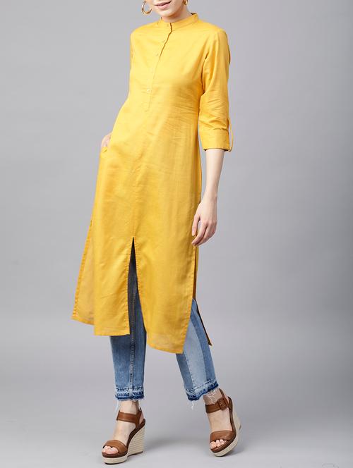 straight pockets kurta - 15413442 - Very Small Image - 1