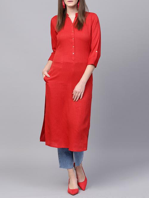 solid straight kurta - 15413461 - Very Small Image - 1