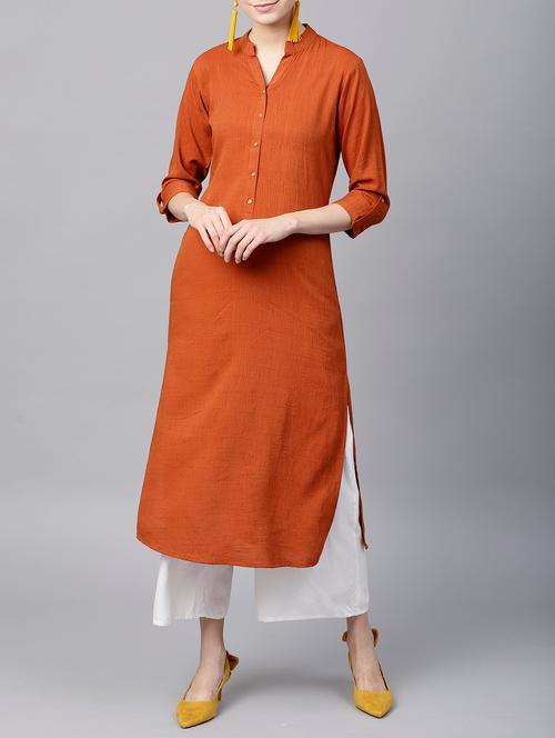 solid straight kurta - 15413464 - Very Small Image - 1