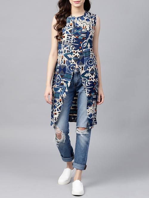 fusion printed kurta - 15413467 - Very Small Image - 1