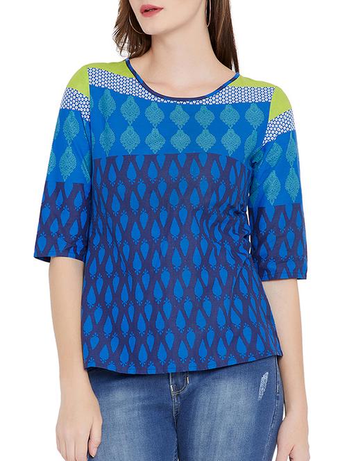 cobalt blue keyhole back top - 15413844 - Very Small Image - 1