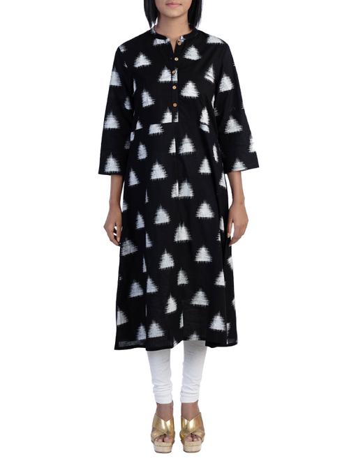 high slit geometrical kurta - 15414522 - Very Small Image - 1
