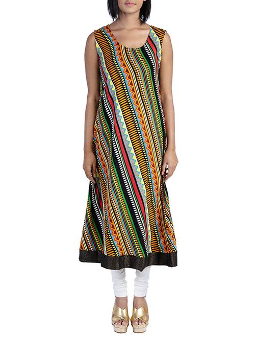 a-line printed kurta - 15414526 - Very Small Image - 1
