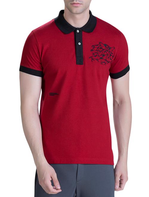 red cotton polo t-shirt - 15414602 - Very Small Image - 1