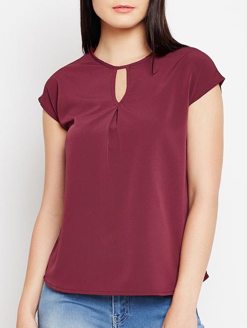 keyhole neck button back top - 15415746 - Very Small Image - 1