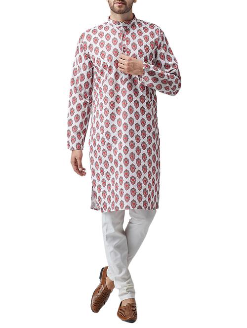 multi-coloured cotton kurta pyjama set - 15415976 - Very Small Image - 1