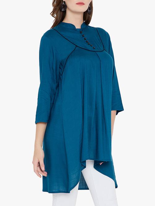 contrast piping detail asymmetric tunic - 15416344 - Very Small Image - 1