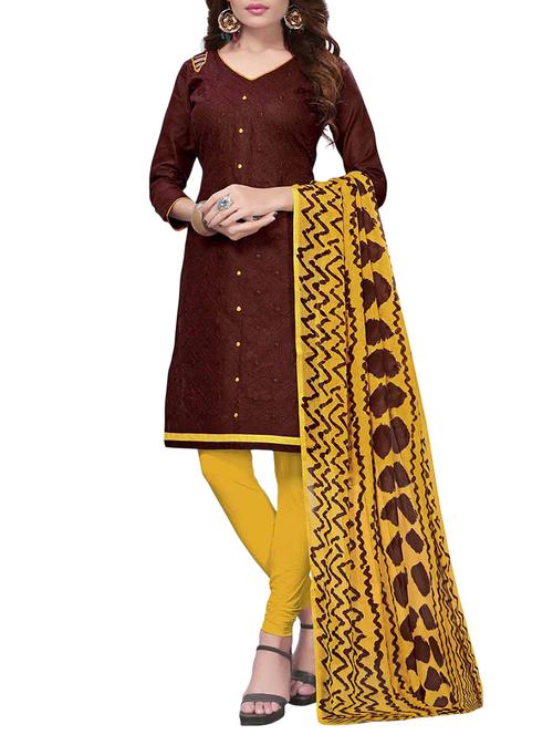 embroidered unstitched churidaar suit - 15416877 - Very Small Image - 1