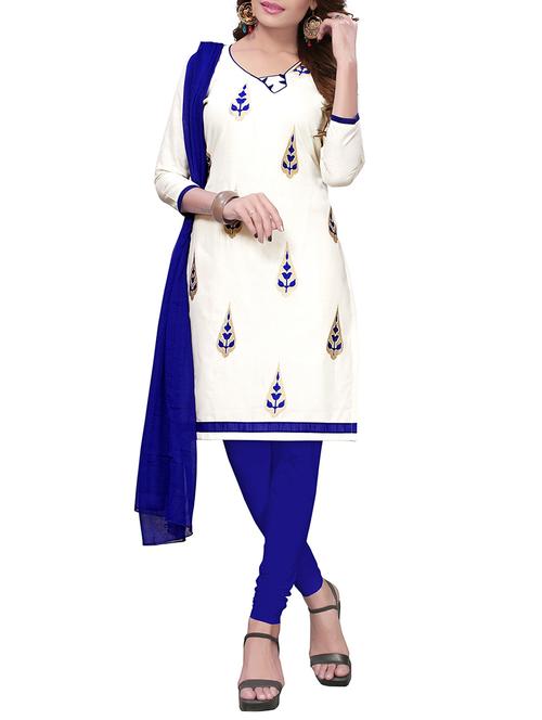 embroidered unstitched churidaar suit - 15416878 - Very Small Image - 1