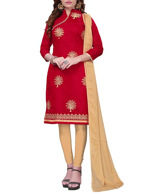 embroidered unstitched churidaar suit - 15416892 - Very Small Image - 1