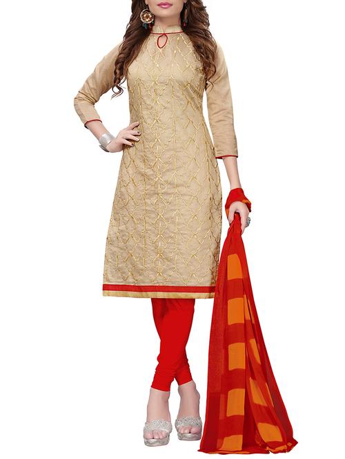 embroidered unstitched churidaar suit - 15416899 - Very Small Image - 1