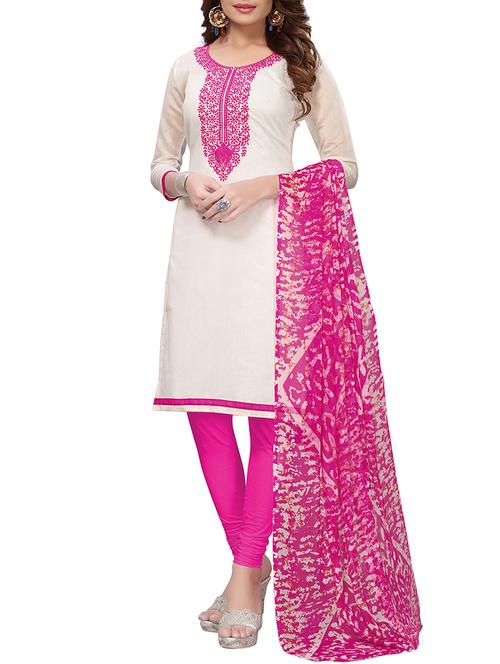 embroidered unstitched churidaar suit - 15416902 - Very Small Image - 1